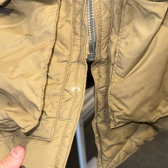 Vintage 1953 Comfy Goose Down Insulated Jacket M Tan Brown Fur Collar - Picture 7 of 14
